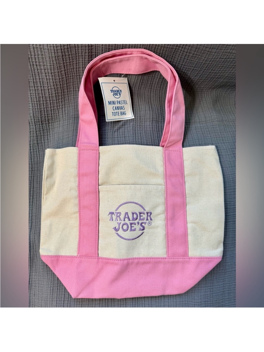 BNWT Trader Joe's Pastel Mini Tote - Pink